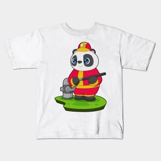 Panda Firefighter Fire hose Kids T-Shirt